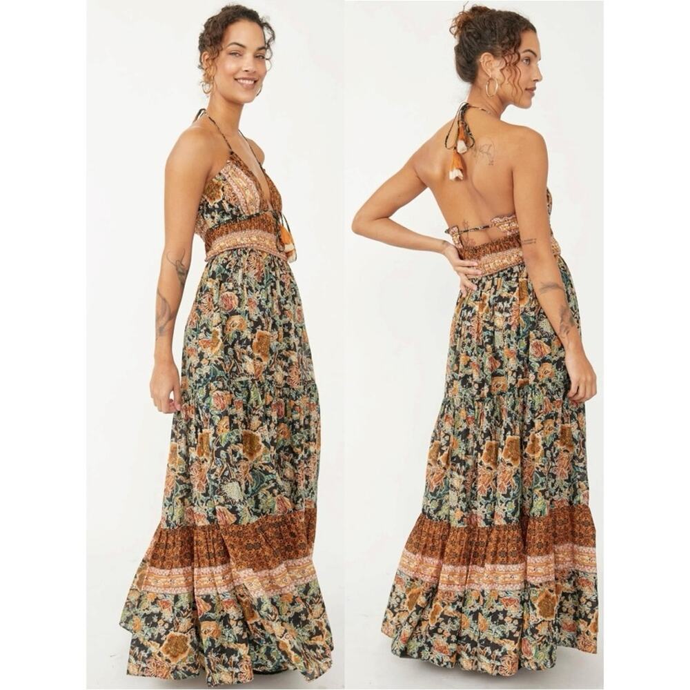 Free People Bohemian Gypsy Beachy Real Love Maxi Dress Twilight Combo Size Large - Picture 9 of 16